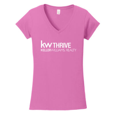 KW Thrive - Softstyle ® Ladies Fit V Neck T Shirt Thumbnail